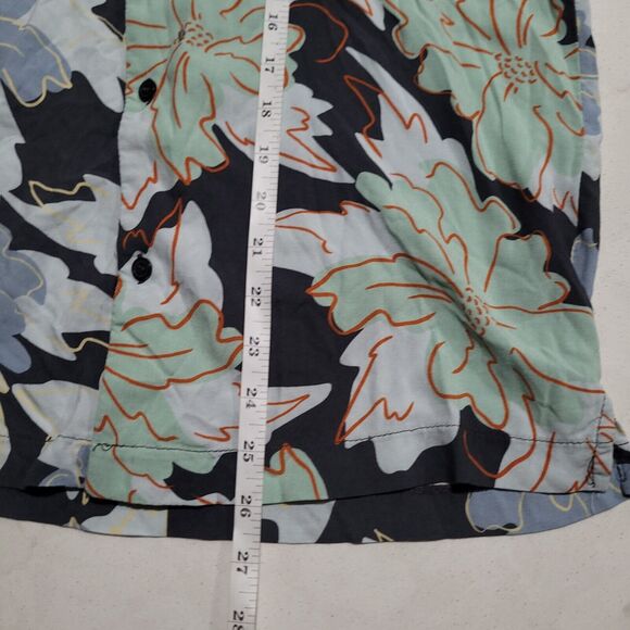 Topman Spliced Floral Hibiscus Viscose Green & BLUE Tropical Hawaiian Shirt NWOT - Picture 5 of 10
